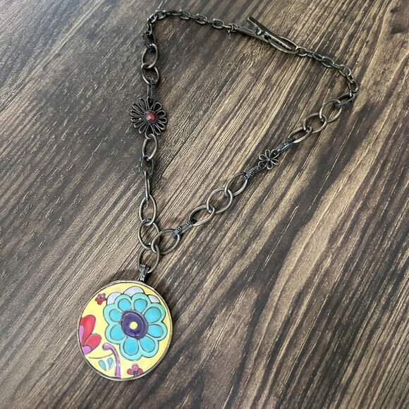 Large Flower Medallion Necklace ASO Alex Russo - Picture 7 of 10